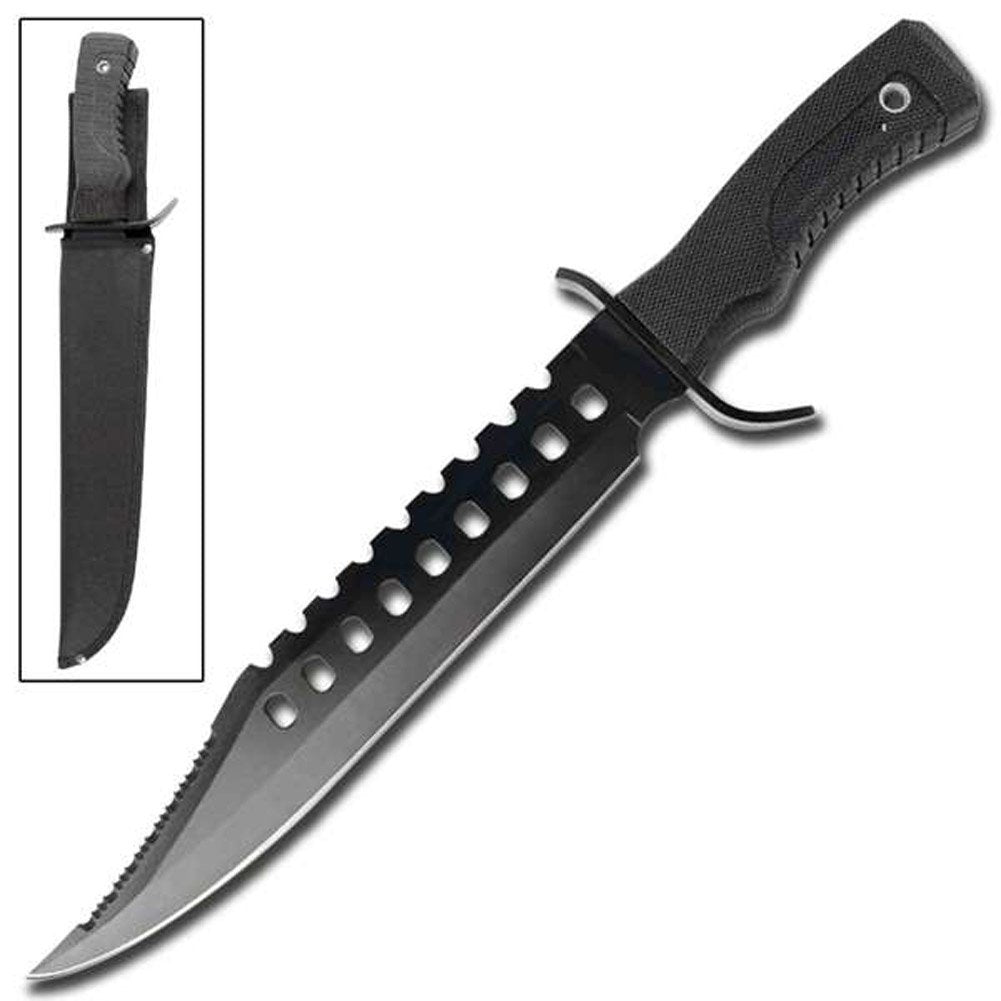 17 LARGE BOWIE FIXED BLADE HUNTING KNIFE w/ SHEATH Combat Huge Survival  Blade