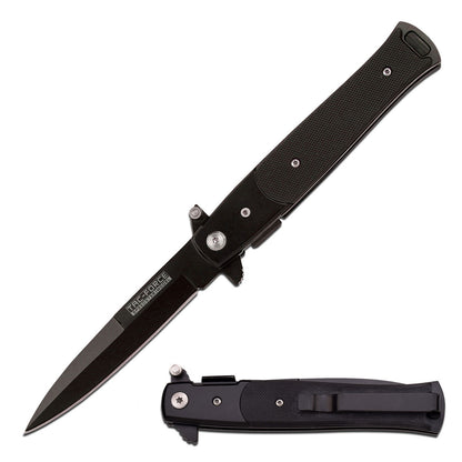 Tac-Force Spring Assisted Stiletto Pocket Knife G-10 Handle Black TF428G10