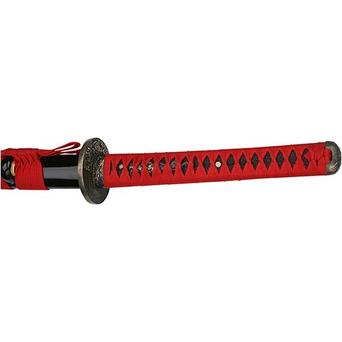 Samurai Sword Full Tang Red and Black Dragon ITO Katana Model 459