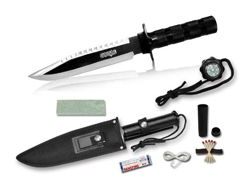 The Black Survival Knife and Kit with Shealth