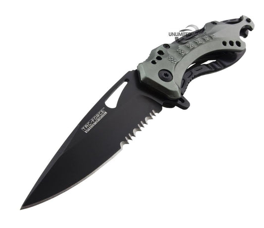 Tactical Assisted Opening Folding Knife Grey 4.5-Inch Closed