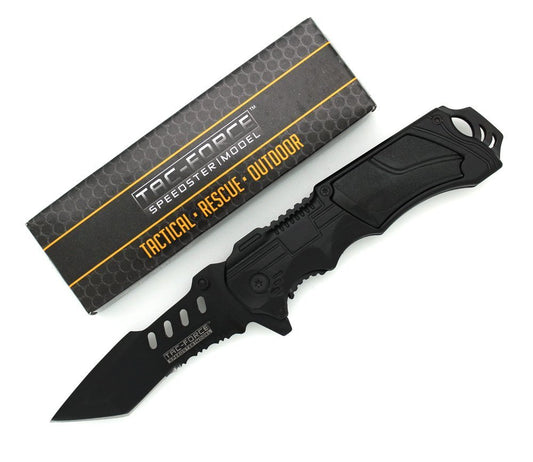 TAC-FORCE Speedster Assisted Opening Modified Tanto Linerlock Knife (Black)