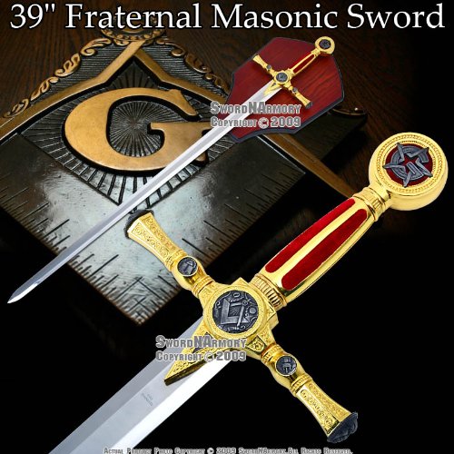 39" Fraternal Masonic Sword Templar Knight Freemasonry