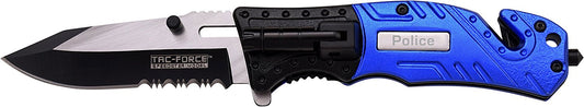 TAC Force TF-835 Series Spring Assist Folding Knife, Two-Tone Half-Serrated Blade, 4.5-Inch Closed