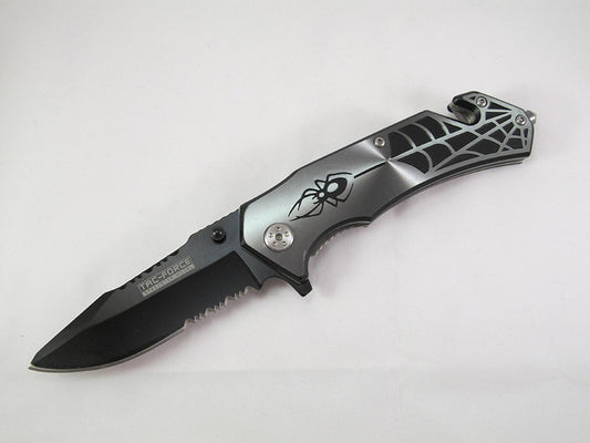 Tac-Force Spider Assisted Action Pocket Knife Titanium Inlay Black