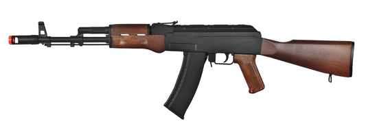 WELLFIRE AIRSOFT POLYMER AK47 AEG RIFLE - BLACK/WOOD